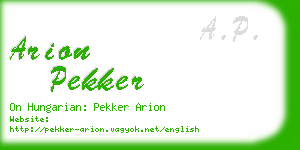 arion pekker business card